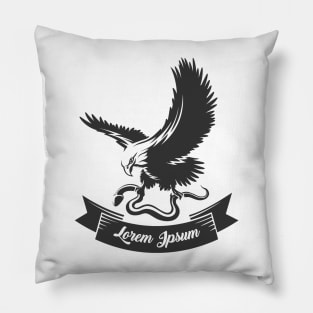 Eagle with Snake and Ribbon Pillow