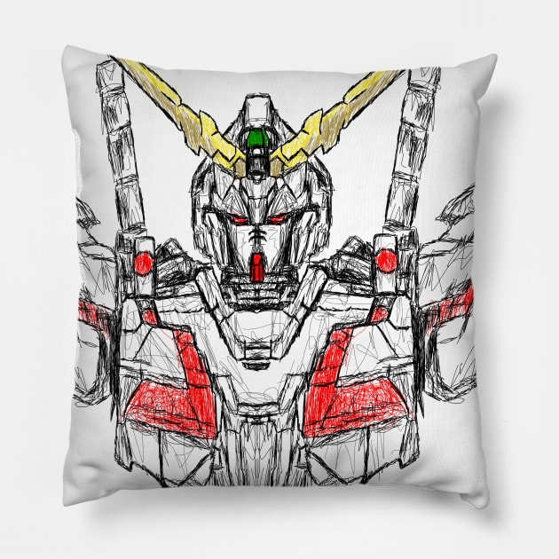 gundam unicorn Pillow by Amartwork