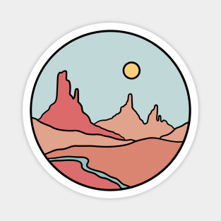 Red Desert Minimal Landscape Magnet