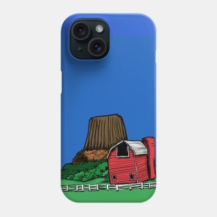 Devils Tower Wyoming and a Red Barn Phone Case