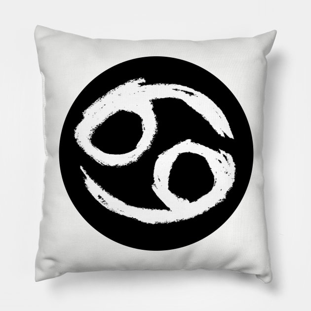 Cancer Birthday Horoscope, Cancer Zodiac Sign Pillow by badlydrawnbabe