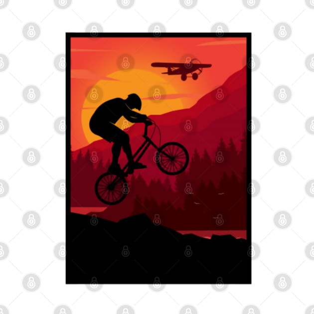 MTB airplane sunset by Rakos_merch