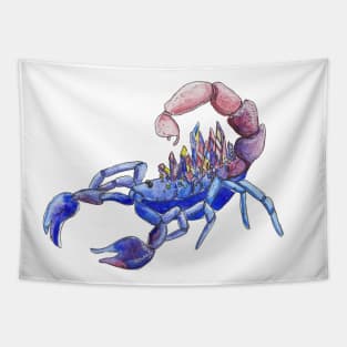 Watercolor Crystal Scorpion Tapestry