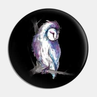 Fantasy Owl Watercolor Pin