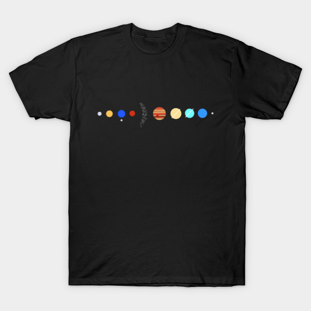 Minimalist Solar System Planets Earth Moon And Asteroid Belt