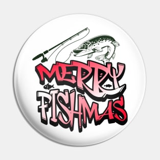 Merry Fishmas - Funny Christmas Fishing Pin