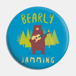 Bearly Jamming, funny guitarist pun Pin