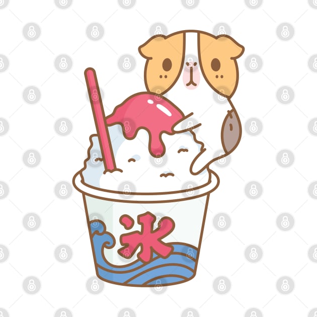 Guinea pig with kakigori Japanese shaved ice by Noristudio