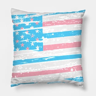 Transgender USA Vintage-Look Flag Design Pillow