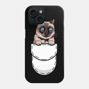 Funny Siamese Pocket Cat Phone Case