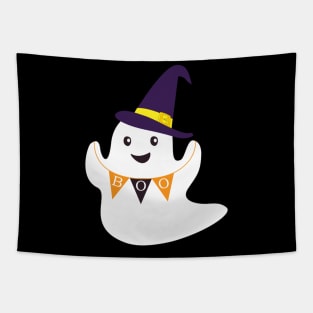 Boo Cute Ghost - Happy Halloween Tapestry