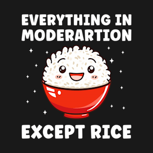 Everything in Moderation Except Rice Funny T-Shirt