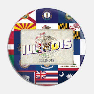 Illinois vintage style retro souvenir Pin