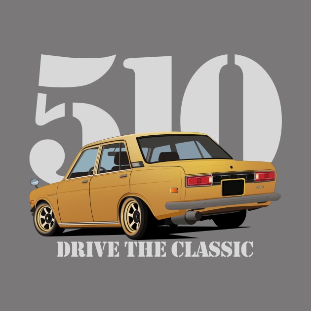 Drive The Classic Car - Datsun 510 (Yellow #2) by Ajie Negara