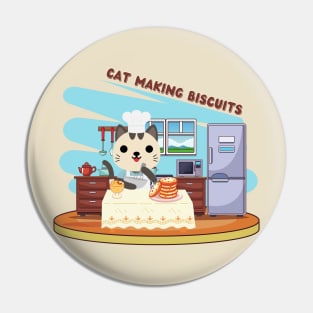 Cat Making Biscuits Pin