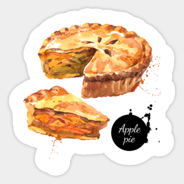 Watercolor Apple Pie Watercolor Apple Pie Sticker Teepublic Introduction | how to watercolor an apple pie slice video description: teepublic