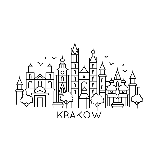 Krakow line art by ziryna