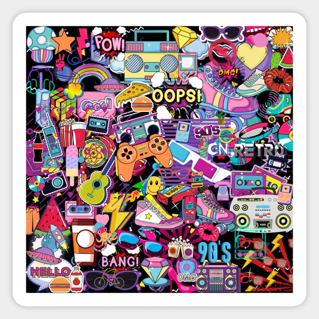 20 Sticker Set 80s & 90s 