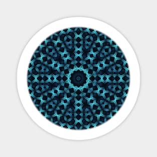 Three-dimensional, patterned, fractal in blue tones Magnet