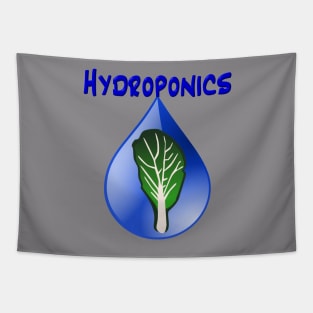 Hydroponics with water drop and lettuce leaf Tapestry