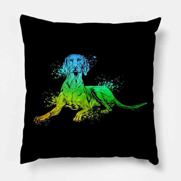 Colourful Magyar Vizsla Pillow by Modern Medieval Design