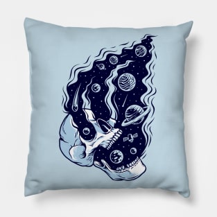 Universe Skull Illustration Pillow