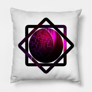 Disco Ball Abstract Design Graphic Typography White Design Pillow