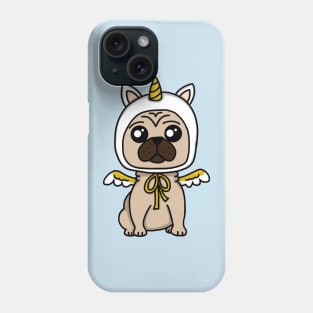 Chibi Unicorn Pug (Small Design) Phone Case