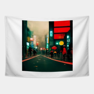 Tokyo street at night Tapestry