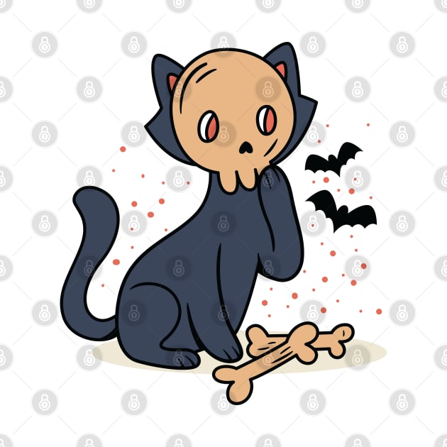 Spooky Black Cat Ghost by JS Arts