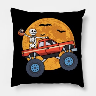 halloween skeleton monster truck Pillow