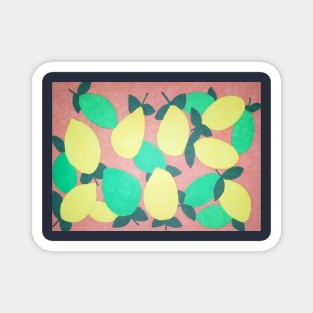 Citrus  Fresh Lemons and Limes Pattern Magnet