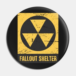 Vintage Nuclear Fallout Shelter Sign Pin