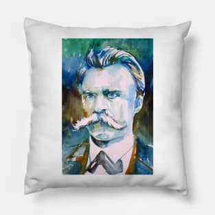 FRIEDRICH NIETZSCHE - watercolor portrait Pillow