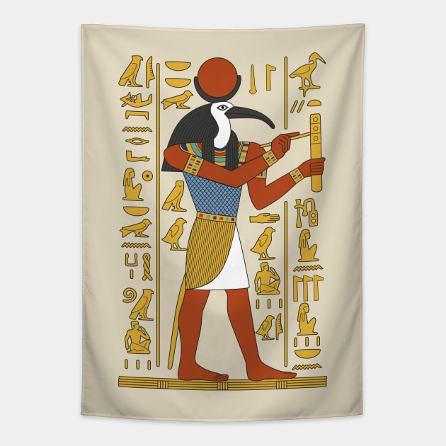 THOTH god of Wisdom Tapestry by Tiro1Linea