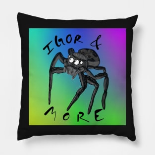 Jumping Spider Drawing V12 (With Words) Pillow