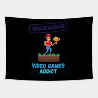 Warning Videogames addict Tapestry