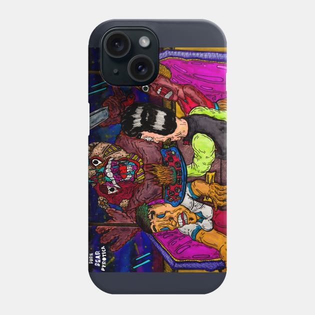 Burn Bear Pyrotica Fire Roll Edition Phone Case by Wader Salad