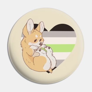 Agender Pride Corgi Pin