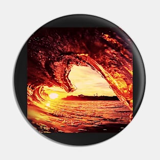 Sunset and the Beautiful Ocean Waves Pin