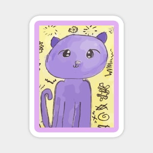 AriCorn88 Purple cat Magnet