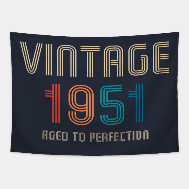 Vintage 1951 Aged to Perfection 70th birthday gift Tapestry by Salt88