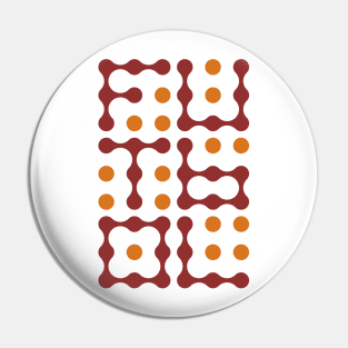 Futbol Metaballs Typography (Red Orange) Pin