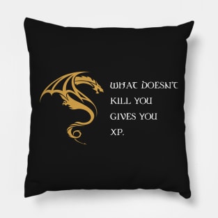 What Doesnt Kill You Give You XP - RPG Inspired RPG Gaming Pillow