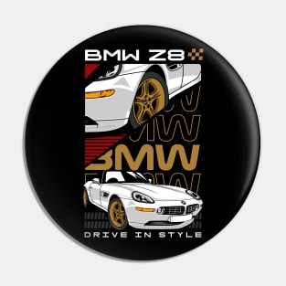 White BMW Pin