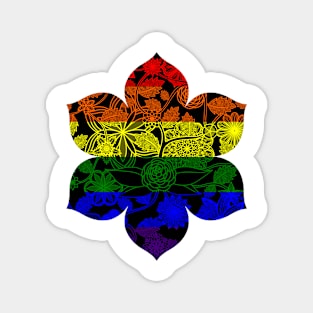 Flight Over Flowers of Fantasy - LGBTQ Pride Flag Magnet