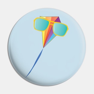 Funny Kite with sunglasses illustration Pin