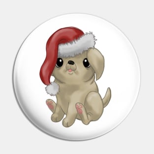 Super Cute Christmas Santa Hat Pug Puppy Pin