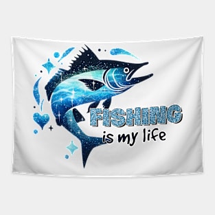 FISHING IS MY LIFE Funny Quote Hilarious Sayings Humor Gift Tapestry