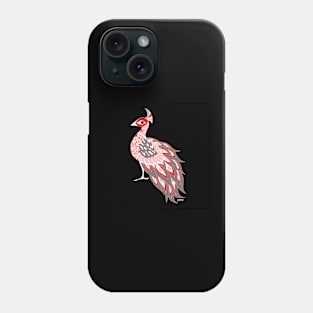 red crimson royal peacock in crown art ecopop Phone Case